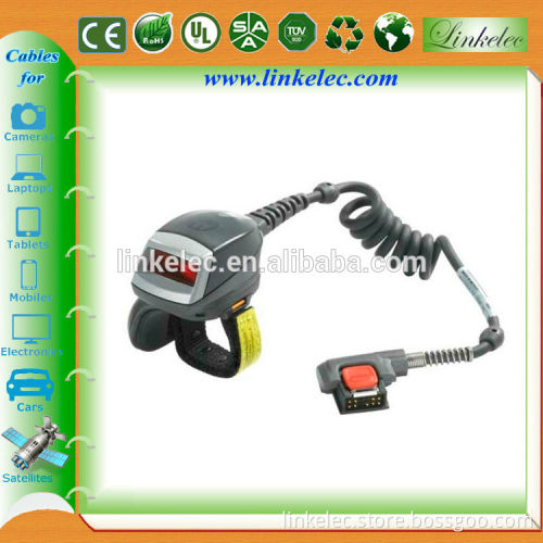 coiled Motorola Symbol barcode scanner cable